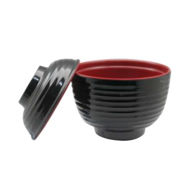 Golden Dragon W 06A8 Tutup Ulir Japanese Melamin Mangkok Miso Soup Merah