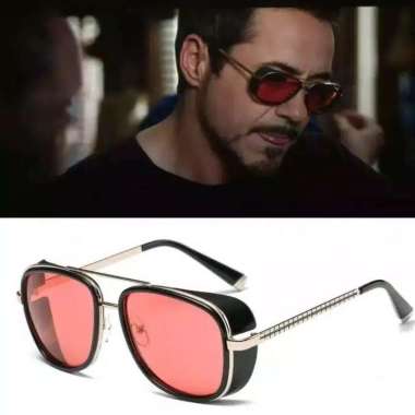 Kacamata sunglasses classic vintage style UV Pria retro Hitam