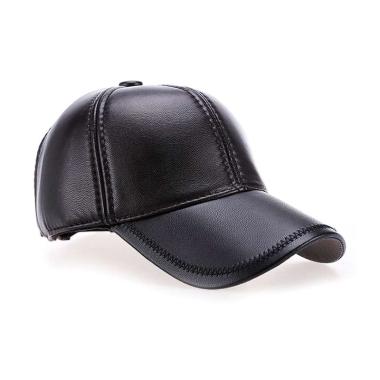 TOKO1973 Baseball cap leather : SERGEY - Topi baseball Topi kulit Topi winter Topi Pria One Size Dar