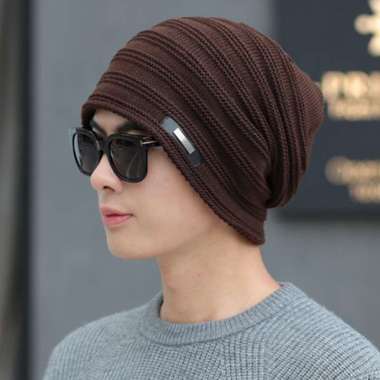 TOKO1973 Topi kupluk RYOKI - beanie topi musim dingin winter caps topi pria One Size BROWN