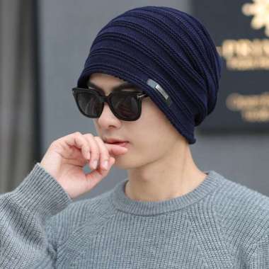 Topi kupluk RYOKI - beanie topi musim dingin winter caps topi pria One Size NAVY