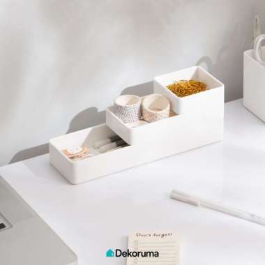 Dekoruma MISU Set Kotak Penyimpanan Susun / Storage Box - isi 3 Pcs Abu-Abu