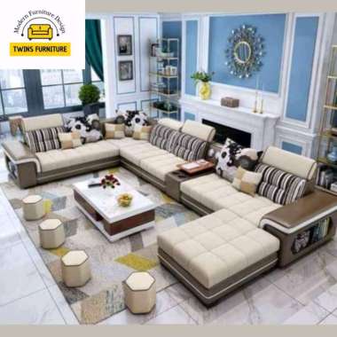 kursi sofa letter U sofa ruang tamu modern jumbo