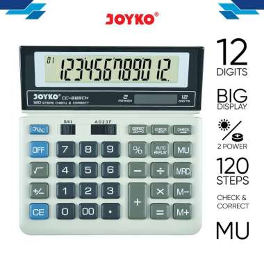 Joyko CC-868CH Calculator [12 Digits/ Check Correct] GREY