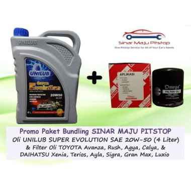 Unilub Super 20W-50 Paket Oli with Filter Oli Mobil Daihatsu Xenia/ Daihatsu Terios/ Daihatsu Ayla/