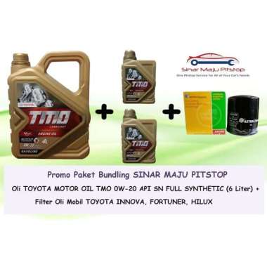 Paket Bundling Oli Mobil TMO GOLD 0W-20 [6 L] + Filter Oli for Toyota Innova or Toyota Venturer