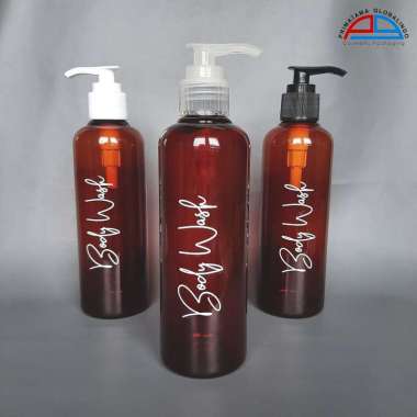 Botol Pump 250 ml - botol body wash aestetic - botol printing Pump Natural