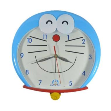 Esa Karakter Doraemon Sweep Movement Jam Dinding Anak [33 cm] + Free Baterai - #biru