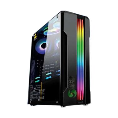 Armaggeddon Tron III ATX Gaming Case Tempered Glass Casing Komputer Hitam