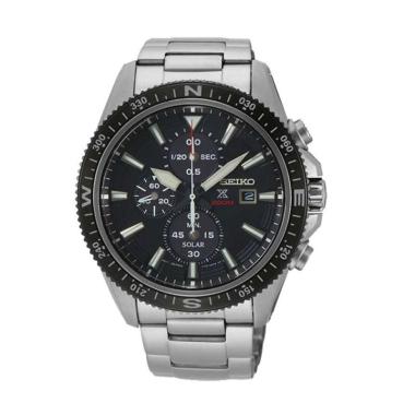 Seiko Prospex Land Chronograph Solar Jam Tangan Pria [SSC705P1] silver black