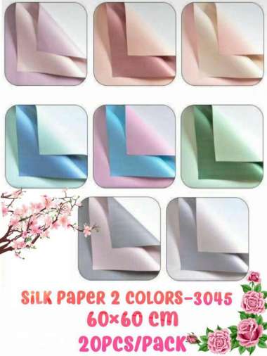 Cellophane 2 Warna l Silk Paper 2 Colours l Kertas Bunga warna Perak