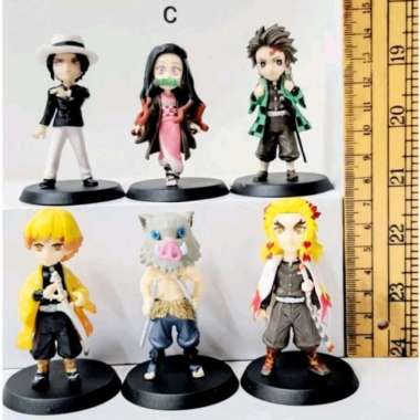 hiasan demon slayer kimetsu no yaiba set 6pcs action figure c
