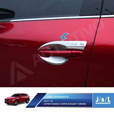 JSL Outer Handle Cover Elegant Mangkok Pintu Mobil for Mazda CX5 2018 CHROME