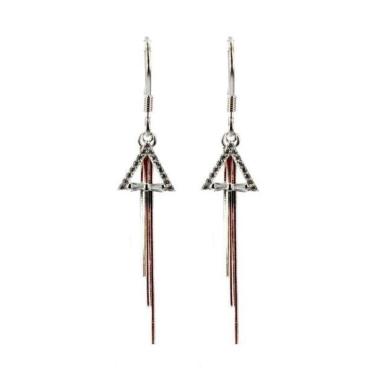 Dparis Silver MD268 Anting Gantung Panjang Model Segitiga - Silver