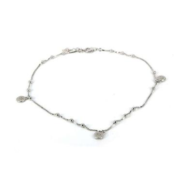 Dparis Silver MN152 Gelang Kaki Mainan Full Mata - Silver SILVER