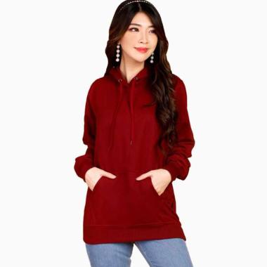 Jfashion Fleece Girl Sweater Hoodie Wanita M Maroon
