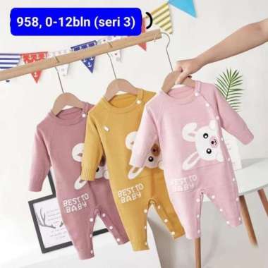 Jumper Balita Semi Rajut Kancing Depan - Rabbit - Bear