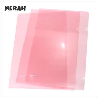 Map Plastik / Map File / Map L Bening Full Color Ukuran F4 MERAH