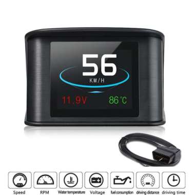Display HUD Mobil OBD2 On-board Computer Speedometer - P10 - Black