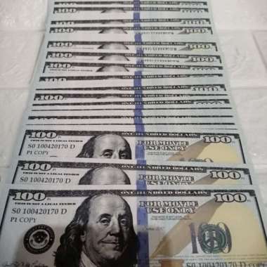 mainan uang dollar mirip asli 50 lembar