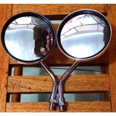 Kaca Spion Bulat Pendek Honda- Yamaha Chrome/ GOLD Kaca Datar/ Cembung Kaca Cembung - Chrome Honda