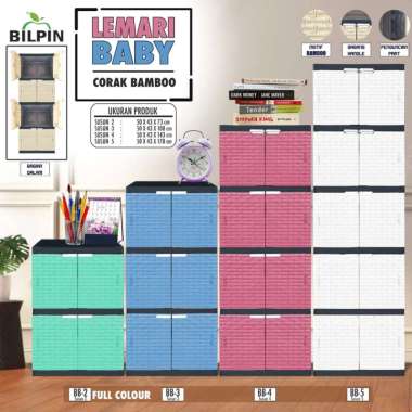 BILPIN - Lemari 2 pintu Baby Lemari Baju Akako Bilpin Lemari Pakaian Baby (Bilpin) susun 2 tanpa kun