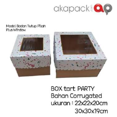 JUAL dus cake box party bahan tebal bermotif / Dus Kue Tart 22x22x20