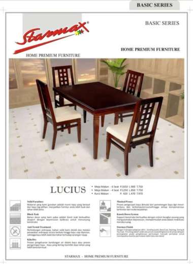 MEJA MAKAN 4 SEAT LUCIUS 6 seat