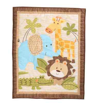 Lil' K Patchwork 2 Sisi Selimut Bayi - Green Animal -