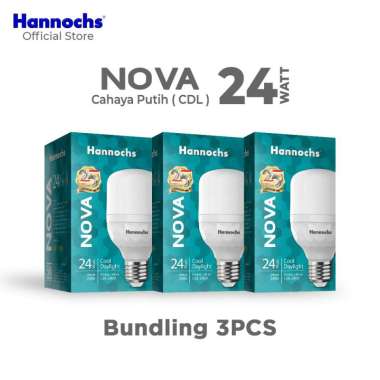 Hannochs Lampu LED Nova 24W Cahaya Putih ( PAKET 3pcs ) putih