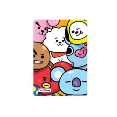 Kartu EMONEY MANDIRI BT21 Tata, Rj, Koya, Mang Kartun Anime Kartu Etoll e toll E Money E-money Winly