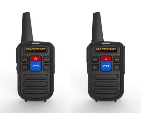 BAOFENG BF-C50 - Set of 2 - Two-Way Mini Walkie Talkie UHF Single Band Black