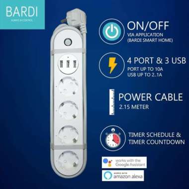 BARDI Smart POWER STRIP WiFi for IoT Home Automation - Stopkontak Tuya