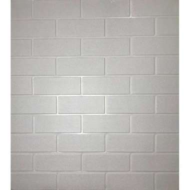 Wallpaper sticker dinding 3D foam bata tekstur kulit jeruk. Putih