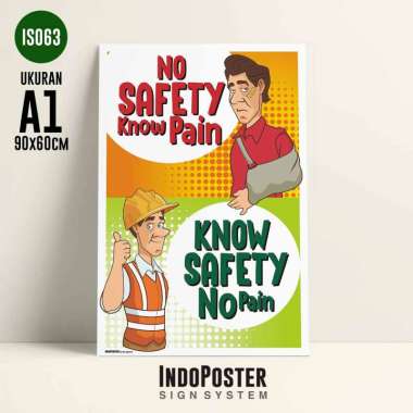Poster K3 Safety Motivasi K3 No Safety Know Pain Know Safety No Pain Tanpa Frame A1