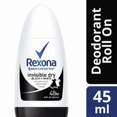 REXONA Deodorant Roll On Invisible Dry Black + white 45ml black
