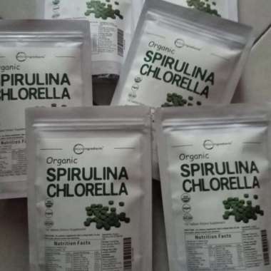 Organic Spirulina Chlorella. probiotic, chlorophyll, fiber, immune
