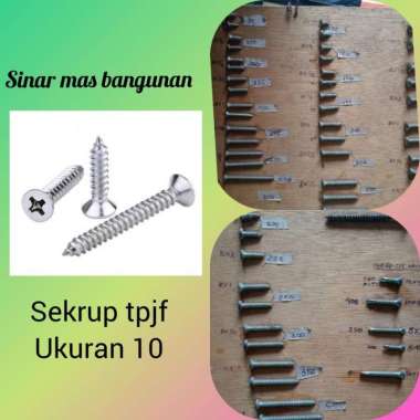 Sekrup putih,sekrup tpjf ukuran 10,sekrup tpjf kepala rata ukuran 10 10x5/8'