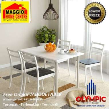 Meja Makan DTM 505 Marble - Olymplast Beech White JABODETABEK