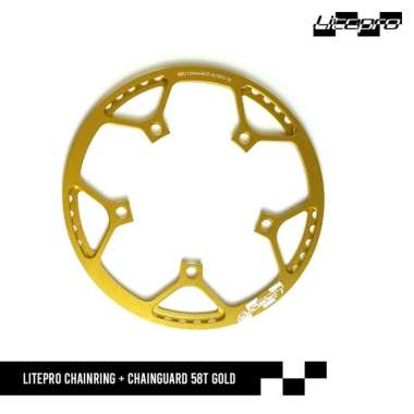 DELTACYCLES - LITEPRO CHAINRING + CHAINGUARD 58T GOLD