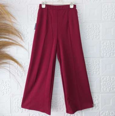 Celana Kulot Wanita , Kulot Scuba Lilac L Maroon