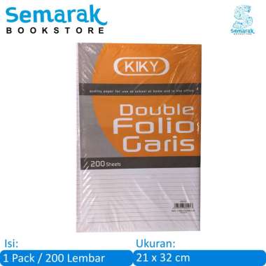 Kiky Double Folio Garis Kertas Bergaris 21 x 32 [1 Pack / 200 Lembar]