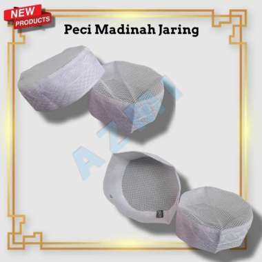 Grosir peci madinah ikaf lokal tinggi 6cm / peci madinah / Peci muslim pria / Peci jaring madinah 7