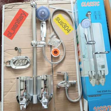 hand shower tiang / shower mandi tiang / tempat sabun / shower dinding TANPA KRAN