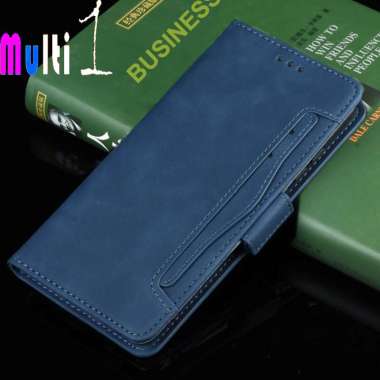 Flip Case Wallet Samsung Galaxy Note 10 Lite 2020 Samsung Leather Case Multi card slot - Blue Samsun