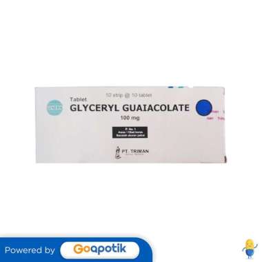 GLYCERYL GUAIACOLATE TRIMAN 100 MG BOX 100 TABLET