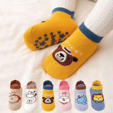 ONE-P544 Kaos Kaki Anak Bayi Balita Animal Sock Anti Slip Unisex 0 3 tahun / Kaus Kaki Bayi Pendek B