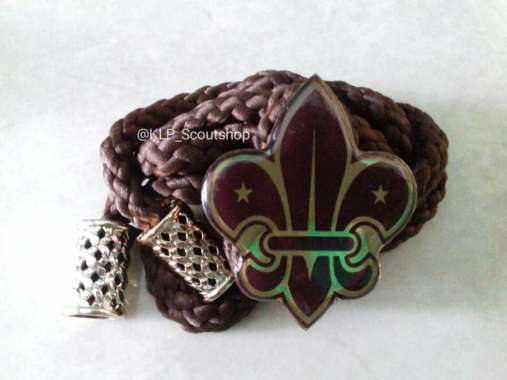 Pengikat Kacu Pramuka Ring Tali WOSM Scout Motif coklat