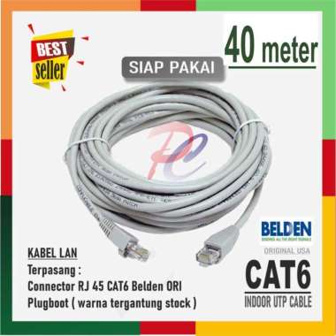 Kabel Lan Cat6 Belden 40 meter Rj45 Plugboot Kabel UTP 40M Original