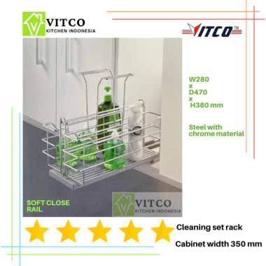 VITCO Soft Close Cleaning set Rack / Rak Peralatan Pembersih dapur